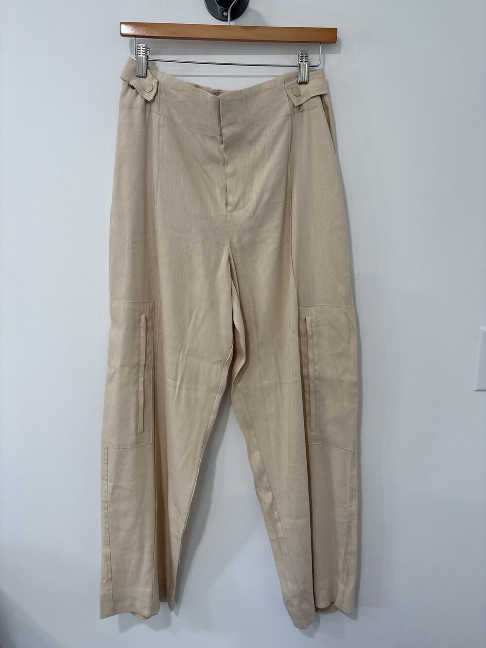 Jason Wu Tan Linen Blend Pants - Size M